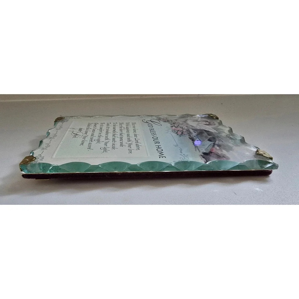 Kathy Ann Crystal Inspirations God Bless Our Home Angel Beveled‎ Glass Plaque